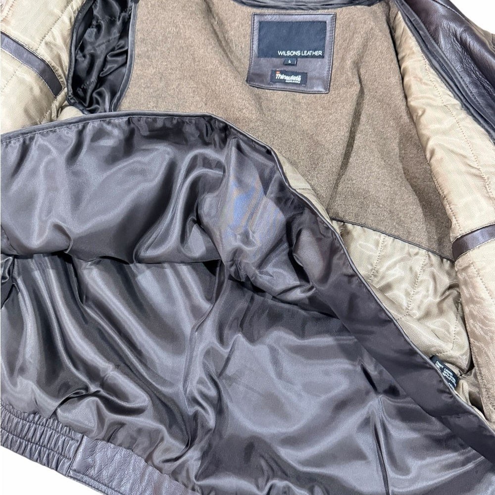 🔥 VTG Wilson Leather Men's Flight Bomber Thinsulate Insulation Jacket SZ L New - Picture 11 of 13